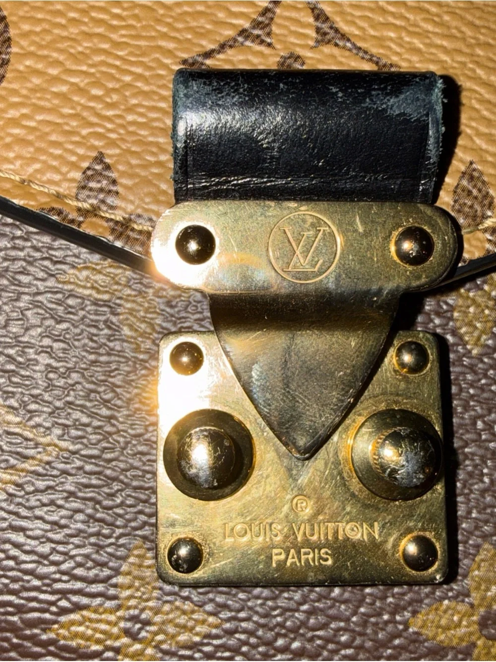 Louis Vuitton Brown Monogram Adjustable Strap with Gold Hardware